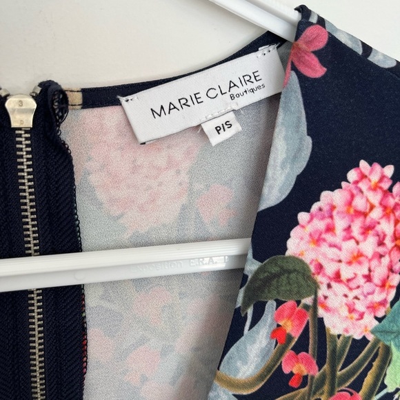 Marie Clair Floral Print Navy Dress size small - Picture 4 of 6
